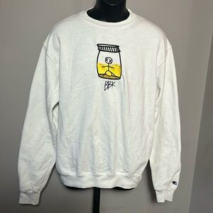 Big Ball Kyle BBK Pi$$ Jar Crewneck Sweatshirt White Medium